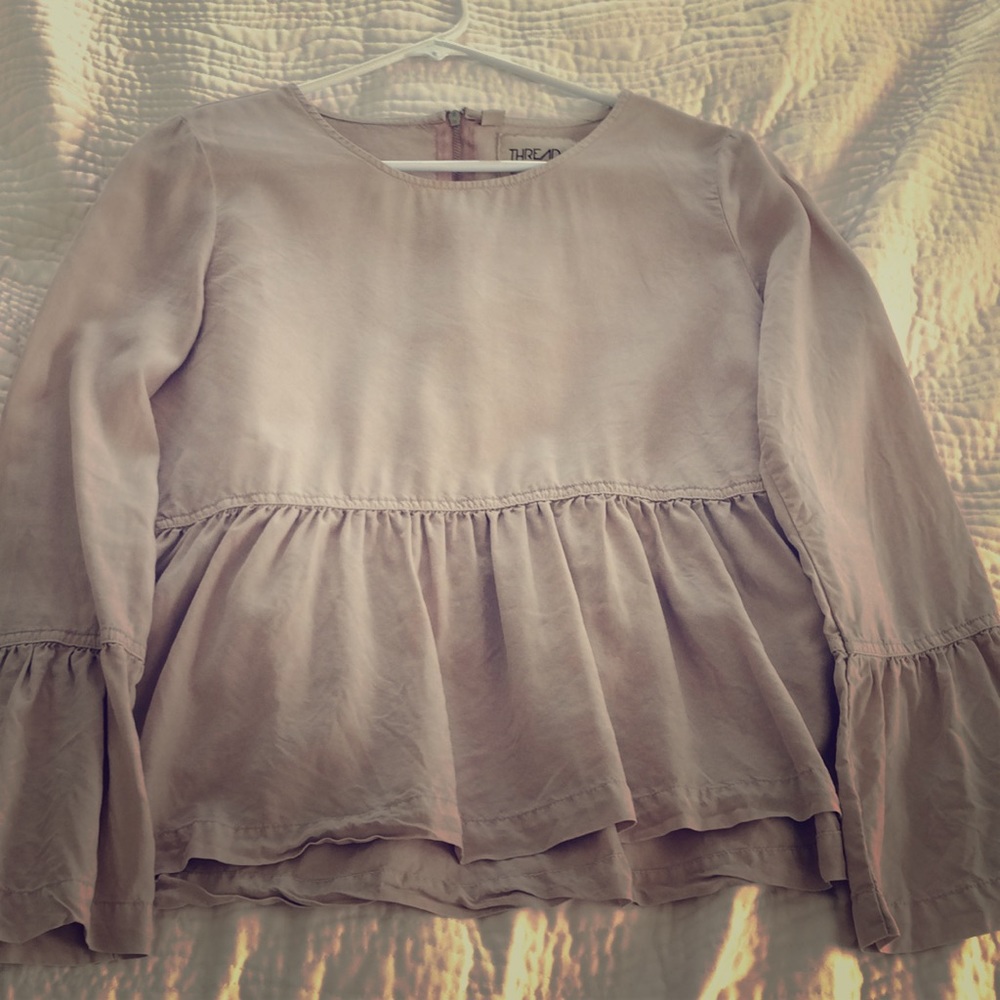Thread and Supply Drop Waist Peasant Top
